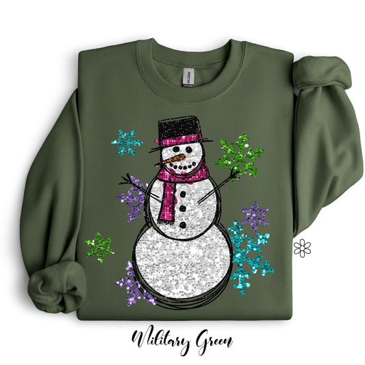Glitter Snowman Completed Tee