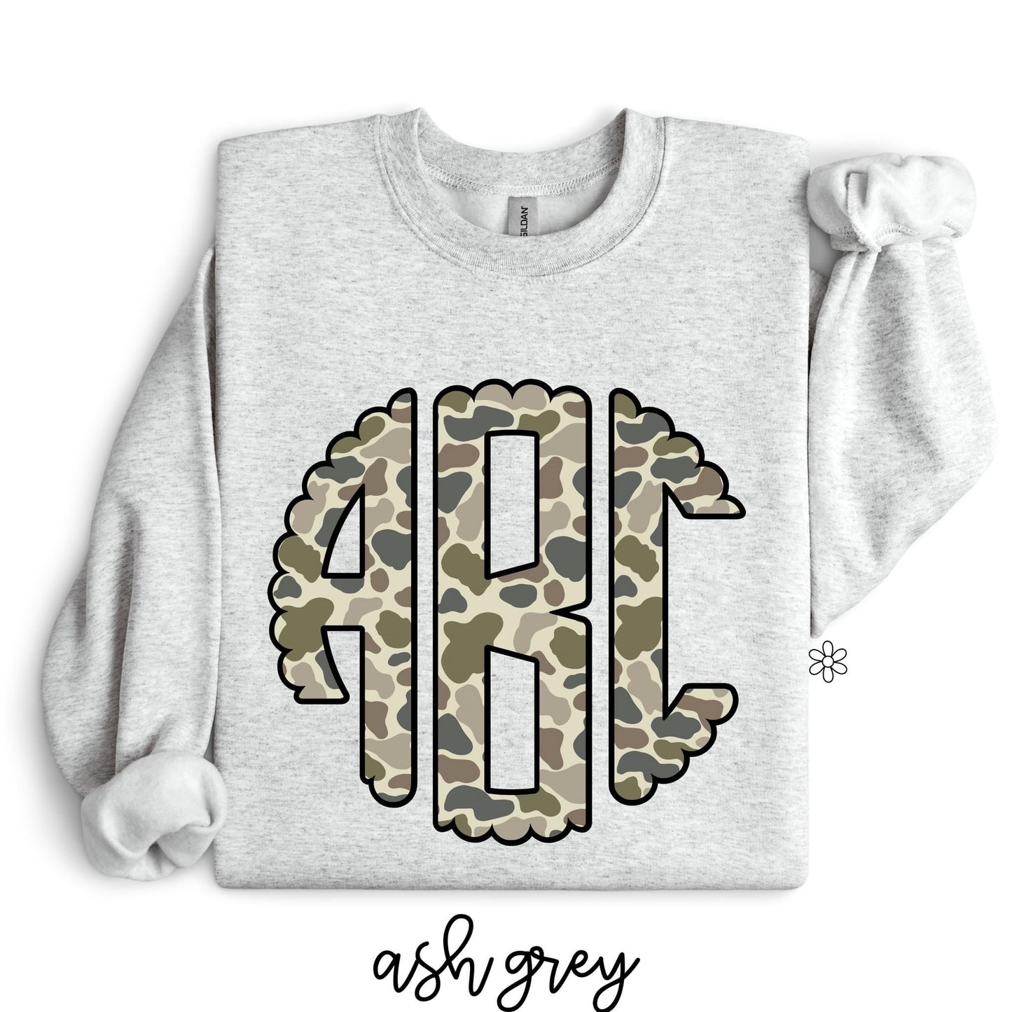 Custom Duck Camo Monogram Kids Completed Tee