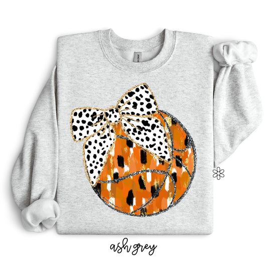 Brushstroke Gold Glitter Basketball Kids Completed Tee