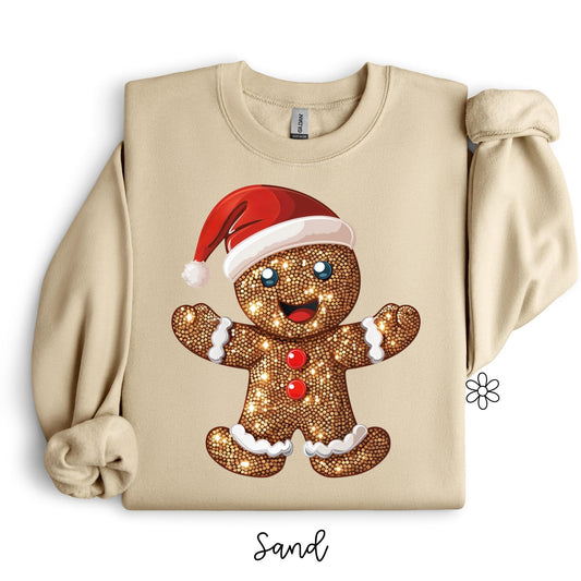 Gingerbread With Santa Hat Kids Completed Tee