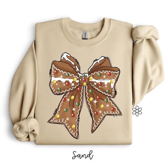 Gingerbread Bow Kids Completed Tee