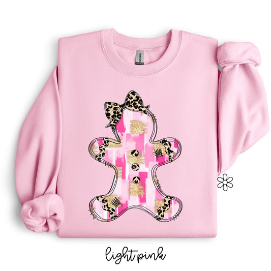 Pink Brushstroke Gingerbread Kids Completed Tee