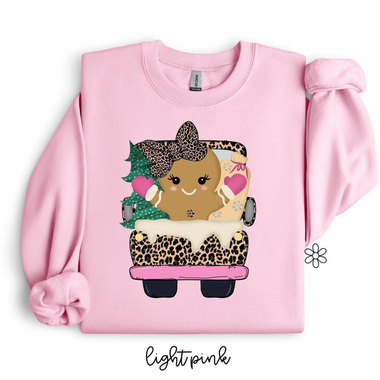 Gingerbread Leopard Truck Kids Completed Tee