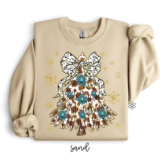 Western Coquette Christmas Tree Kids Completed Tee