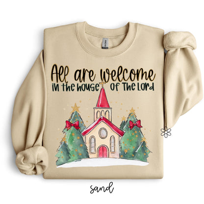 All Are Welcome In The House Of The Lord Kids Completed Tee