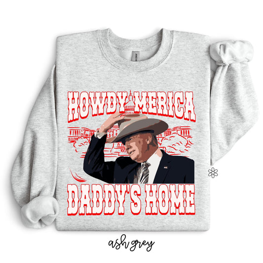 Trump Red Howdy Merica Kids Completed Tee