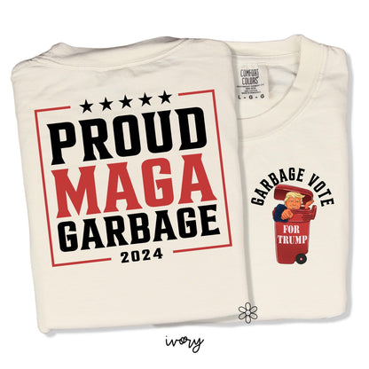 Trump Proud MAGA Garbage Front & Back Kids Completed Tee
