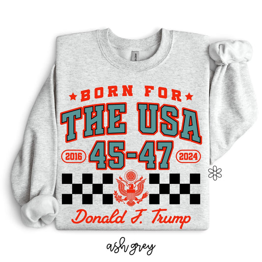 Red Born For The USA Trump Kids Completed Tee