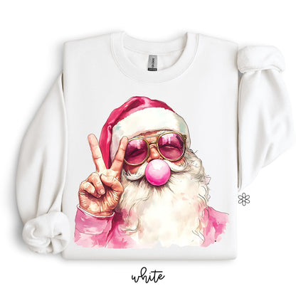 Retro Santa Blowing Bubble Kids Completed Tee