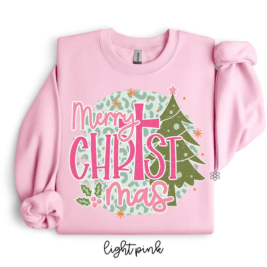Merry Chris✝mas Leopard Kids Completed Tee