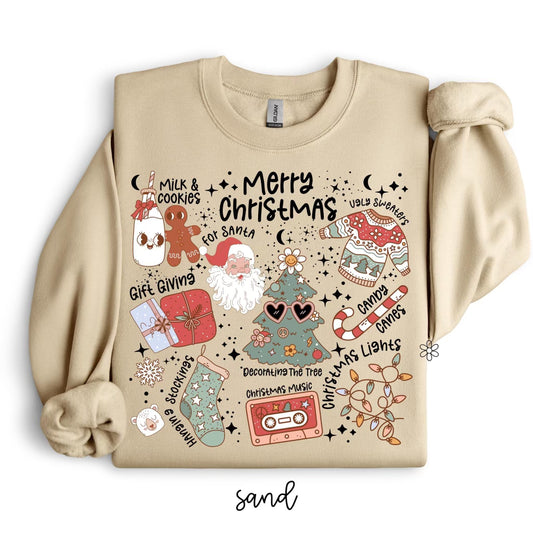 Retro Merry Christmas Kids Completed Tee