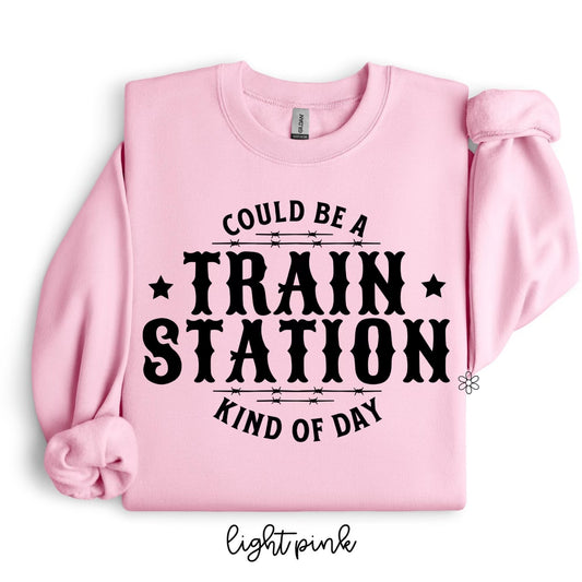 Could Be A Train Station Kind Of Day Kids Completed Tee