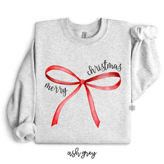 Merry Christmas Red Bow Kids Completed Tee