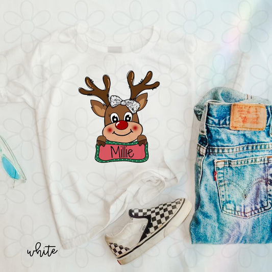 Custom Girl Rudolph DTF Transfer