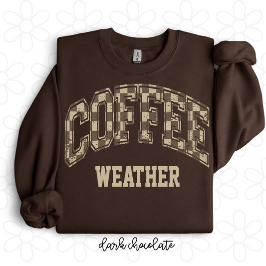 Checkered Coffee Weather Completed Tee