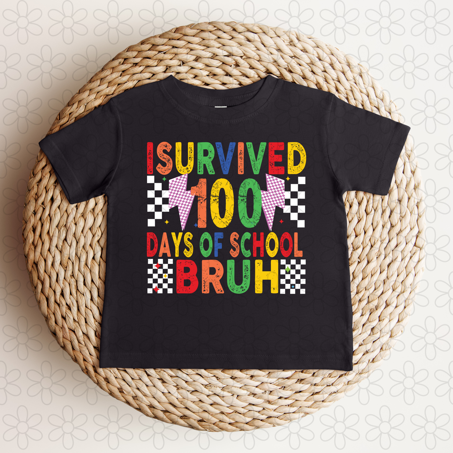 I Survived 100 Days Of School Bruh Kids Completed Tee