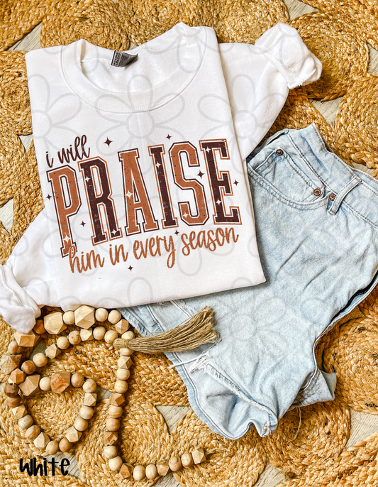 I Will Praise Him In Every Season Completed Tee