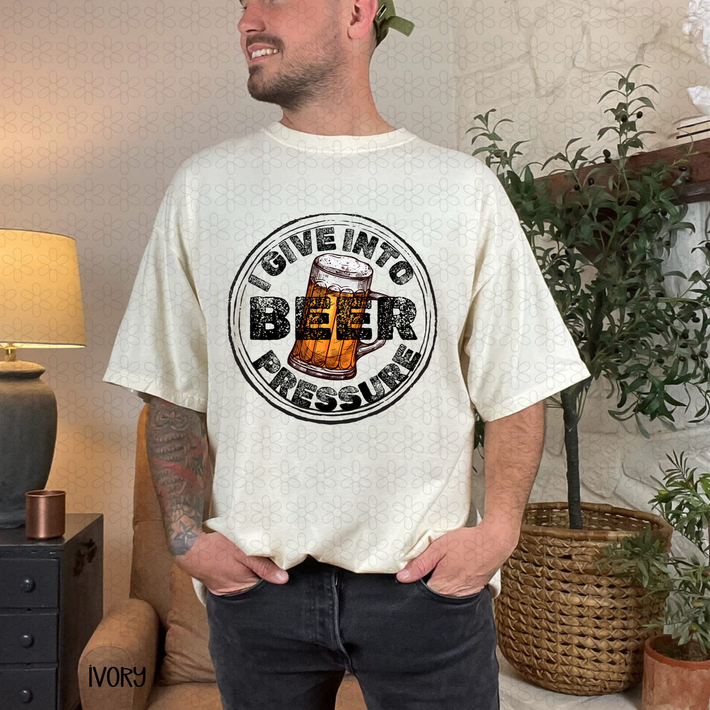 I Give Into Beer Pressure - Black Completed Tee