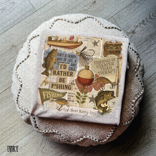 I'd Rather Be Fishing Collage Kids Completed Tee