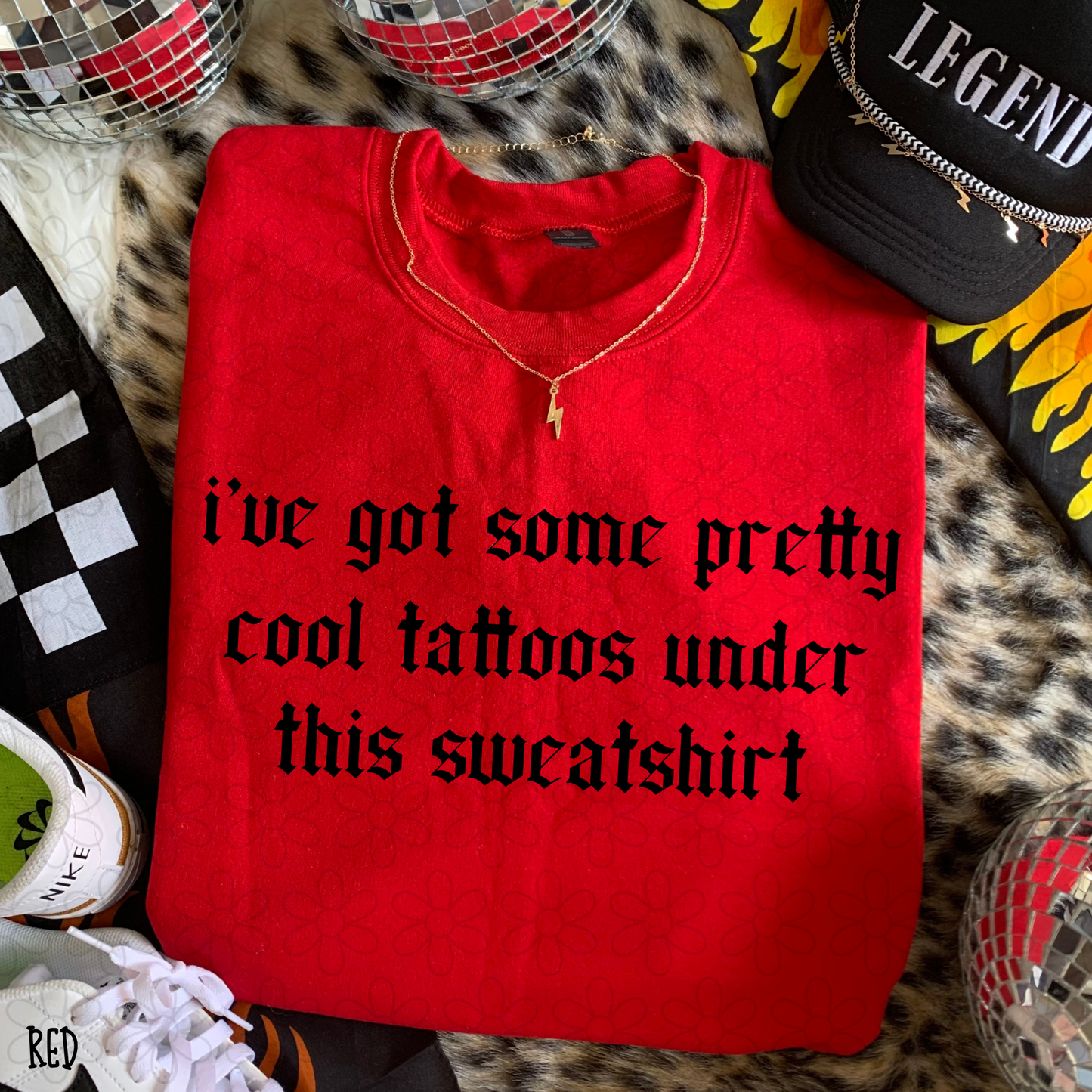 I've got some pretty cool tattoos under this sweatshirt Completed Tee