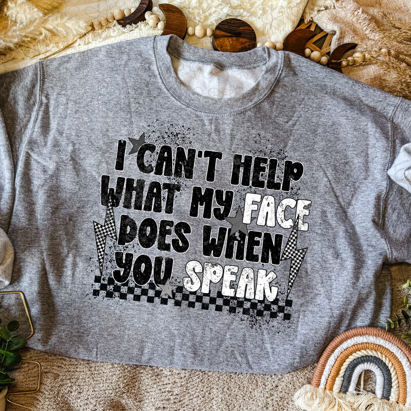 I can't help what my face does when you speak Kids Completed Tee