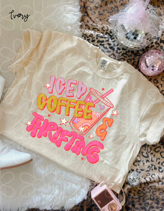 Iced Coffee & Thrifting DTF Transfer