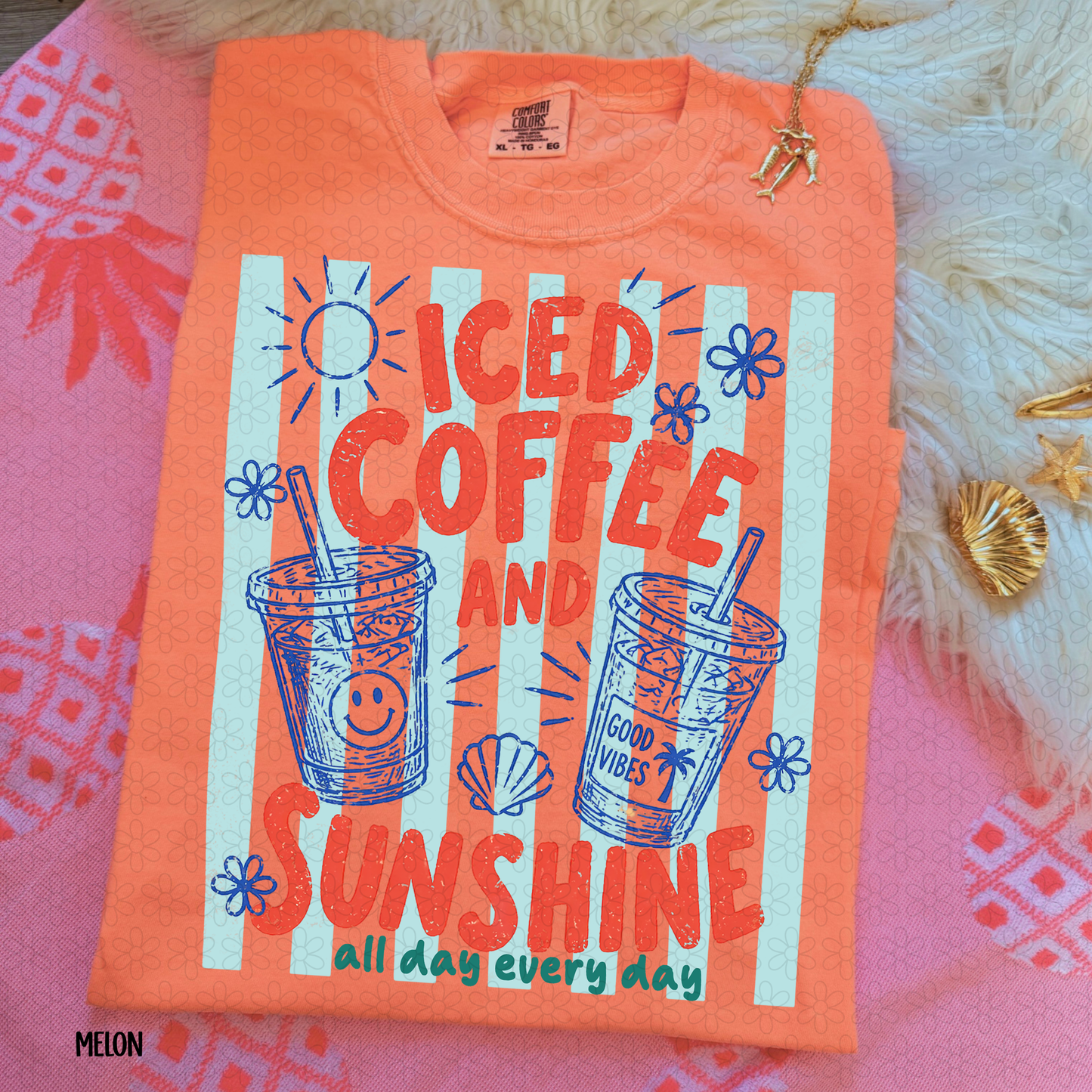 Iced Coffee and Sunshine Completed Tee