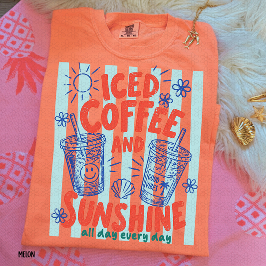 Iced Coffee and Sunshine Completed Tee