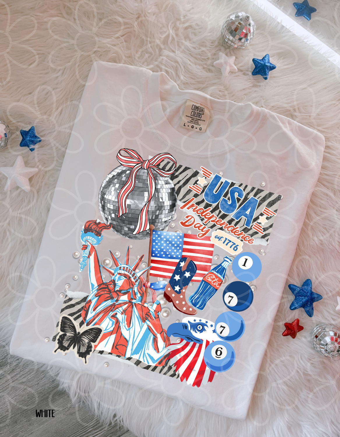 Independence Day Zebra DTF Transfer