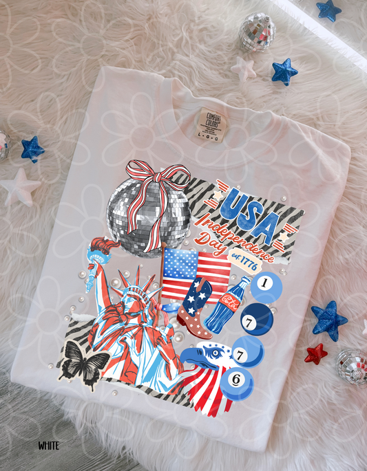 Independence Day Zebra DTF Transfer