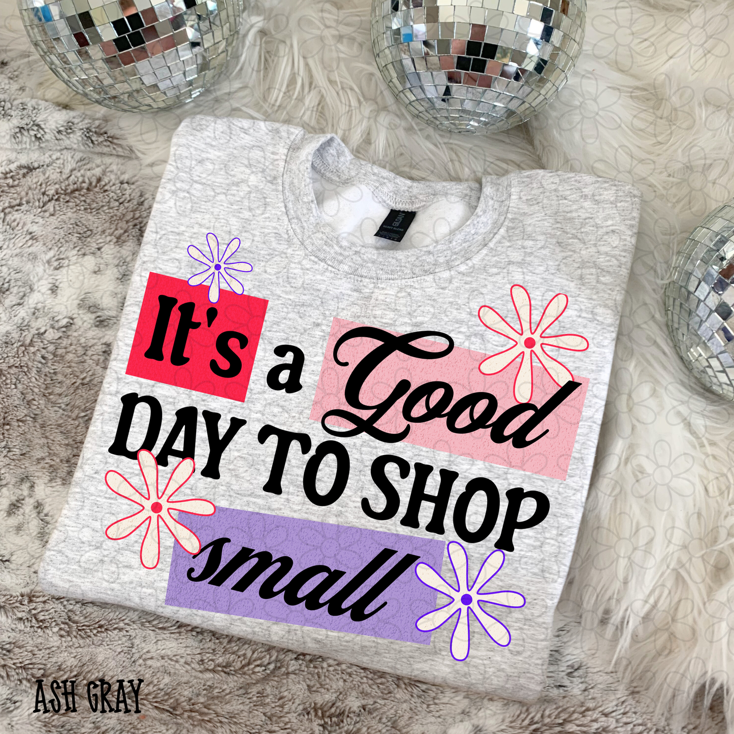 It's A Good Day To Shop Small Retro Completed Tee