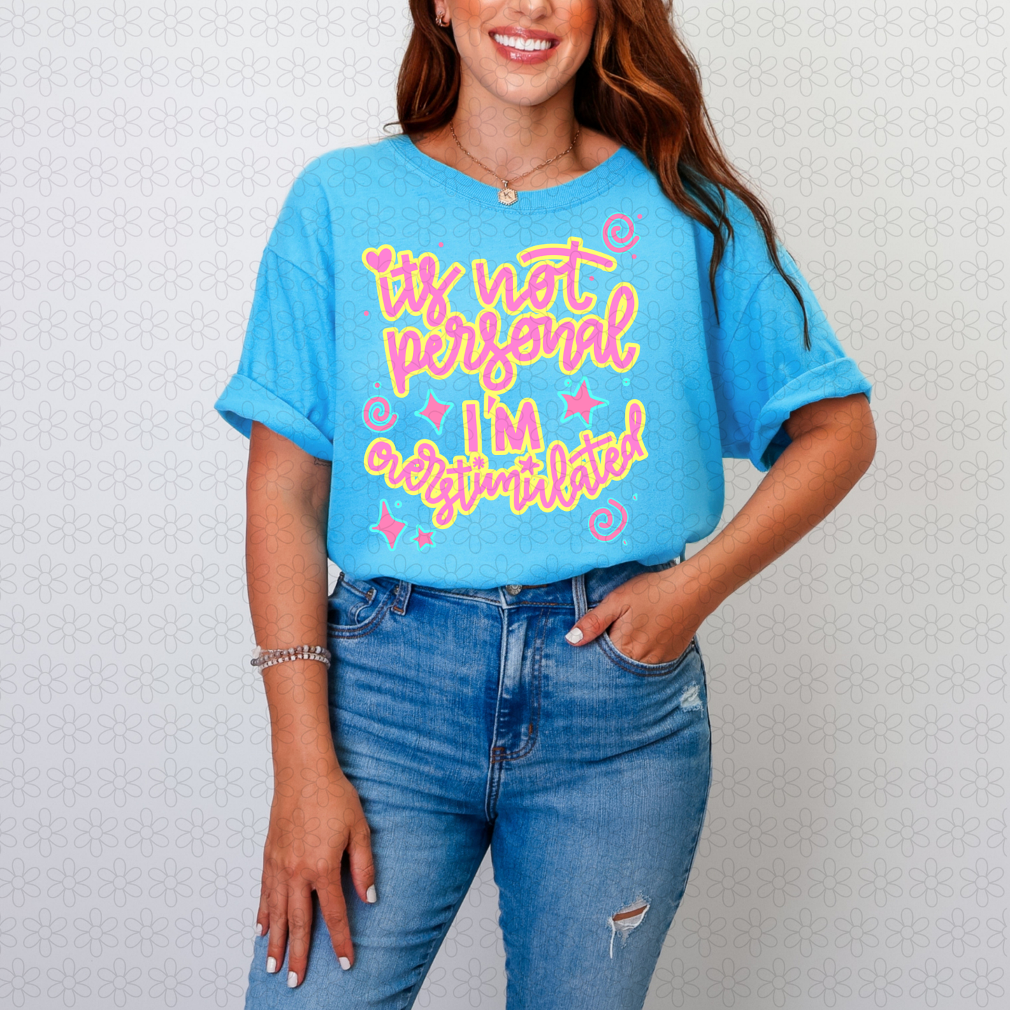 Its not personal I'm Overstimulated NO Stripes Completed Tee
