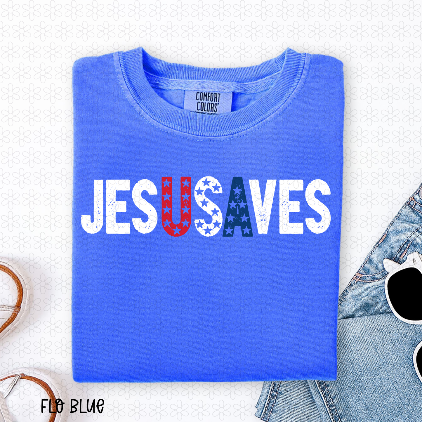 JESUSAVES With Stars DTF Transfer