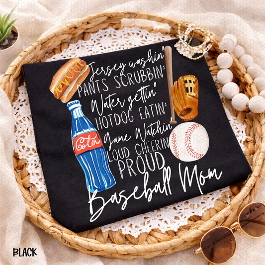 Jersey Washin' Pants Scrubbin' Baseball Mom Completed Tee