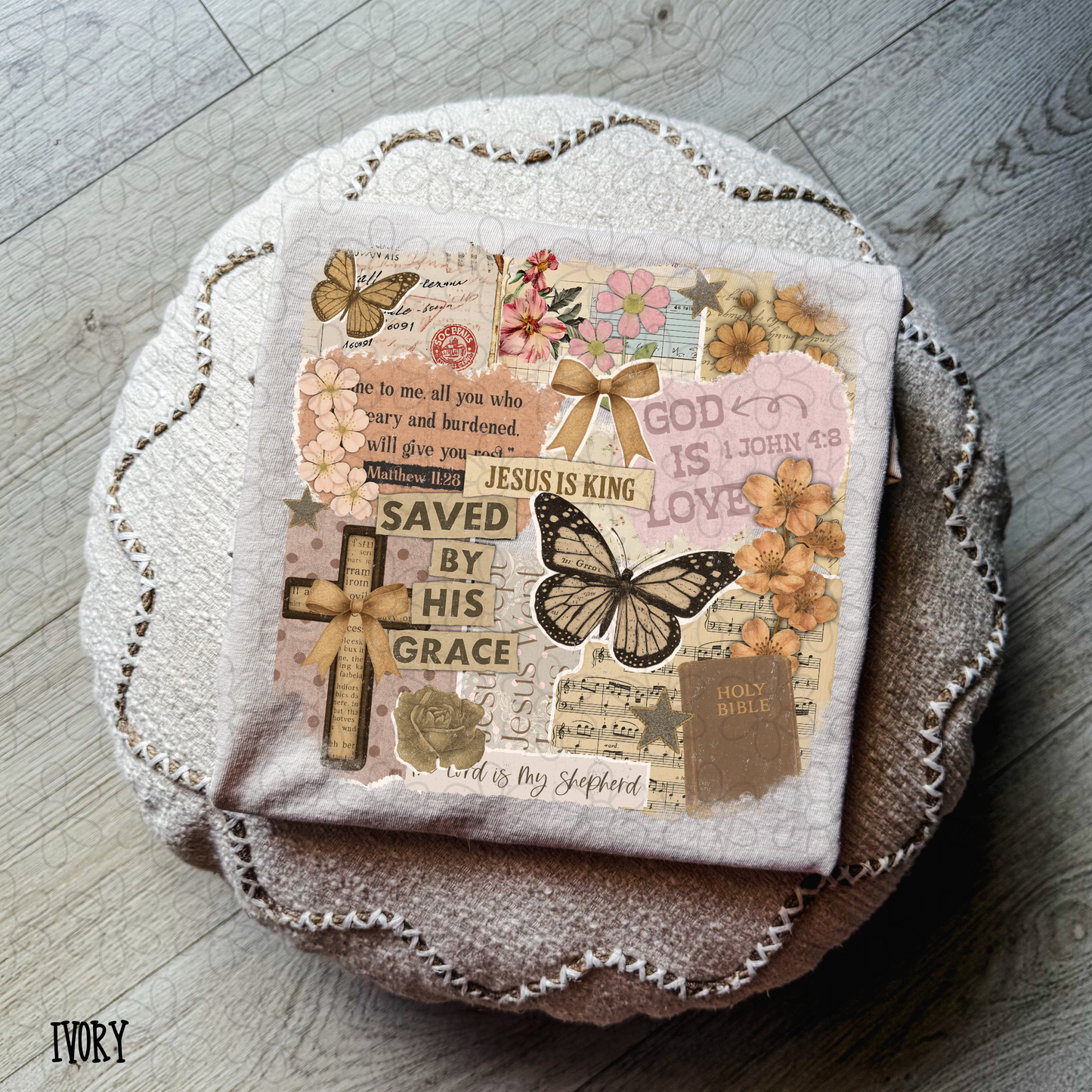 Jesus Is King Collage Butterflies DTF Transfer