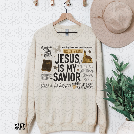 Jesus Is My Savior Black DTF Transfer