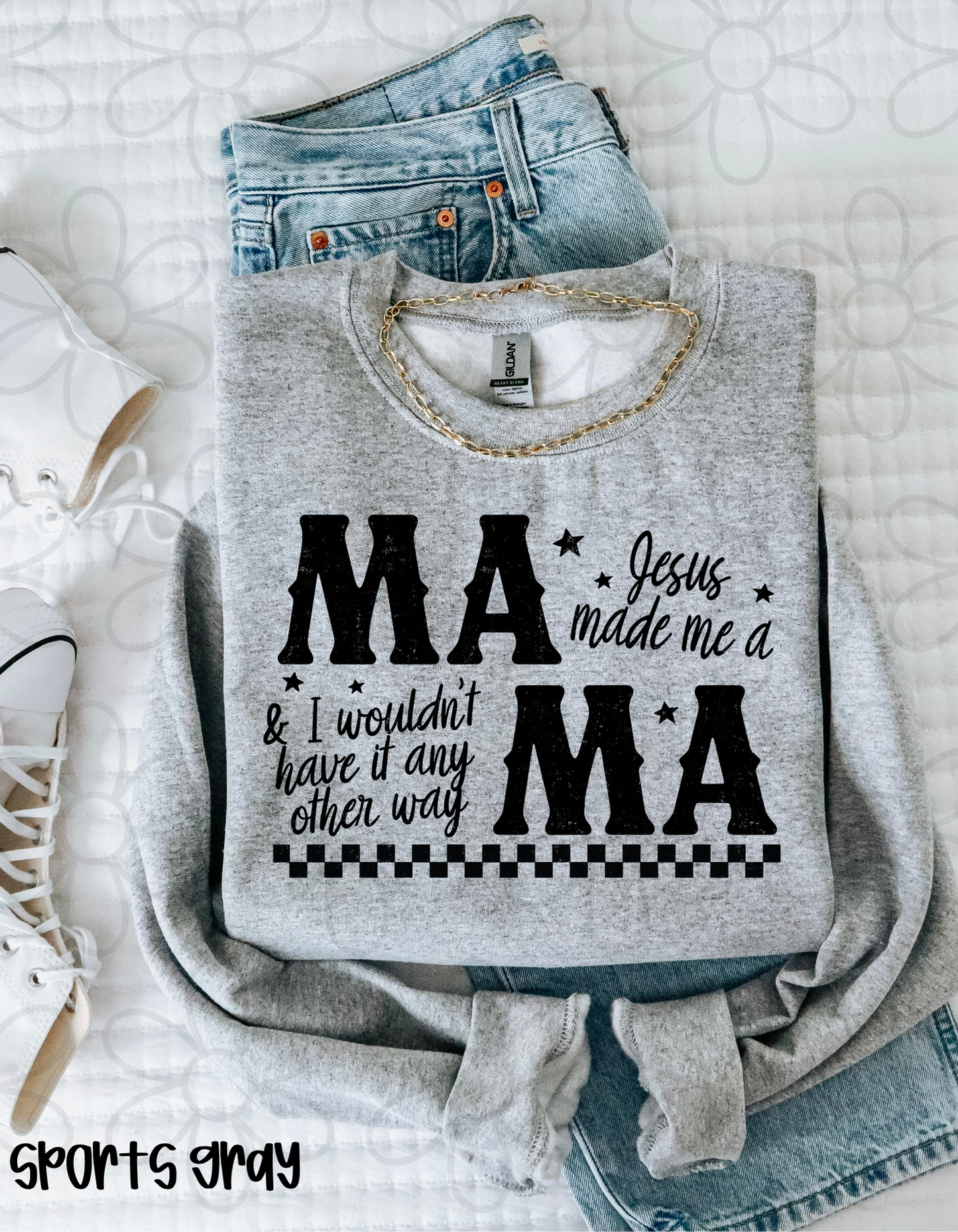 Jesus Made Me A Mama Checkered DTF Transfer