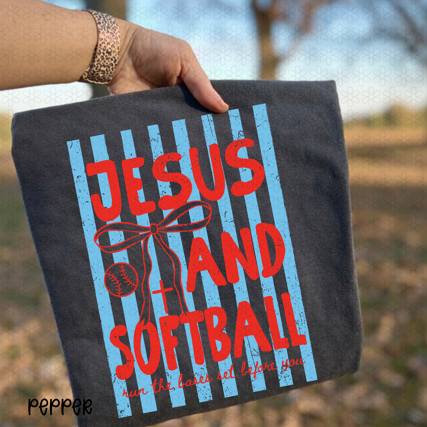 Jesus And Softball Blue and Red DTF Transfer