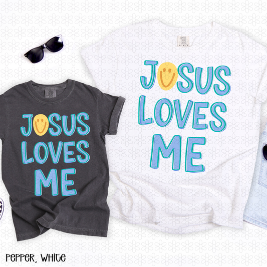 Jesus Loves Me- BLUE Completed Tee