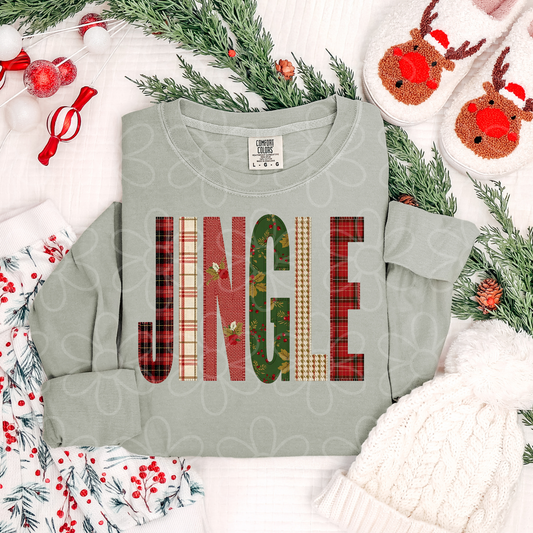 Jingle Stitch Patterns Completed Tee