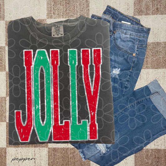 Jolly Distressed Varsity Completed Tee
