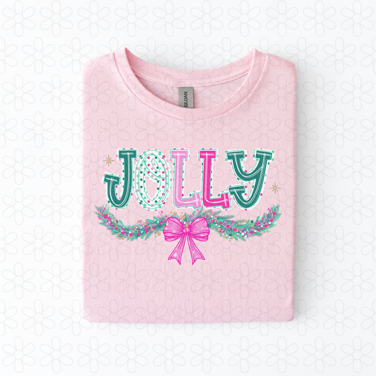 Jolly Garland with bow Completed Tee