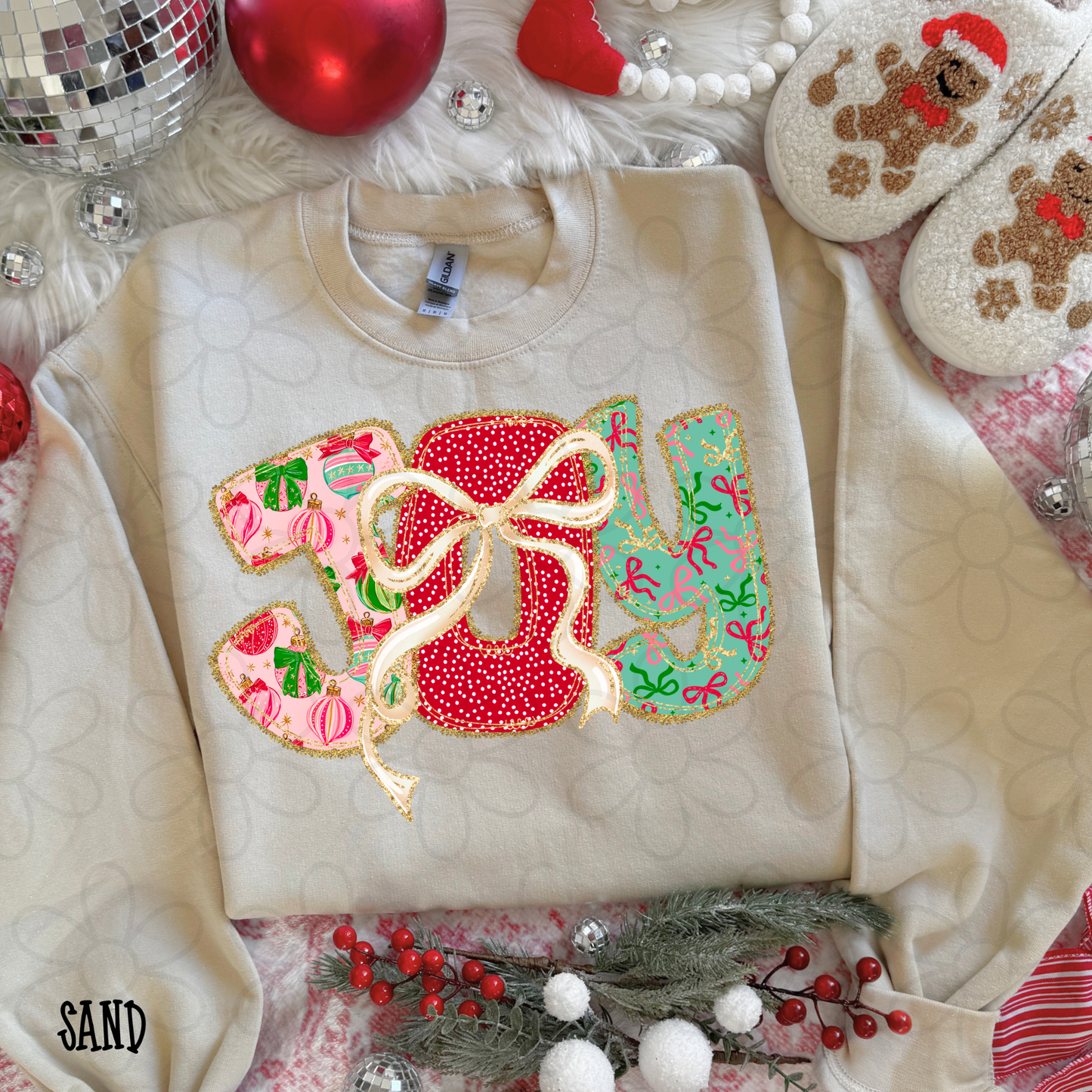 Joy Christmas Bows Kids Completed Tee