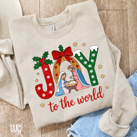 Joy To The World Christmas DTF Transfer