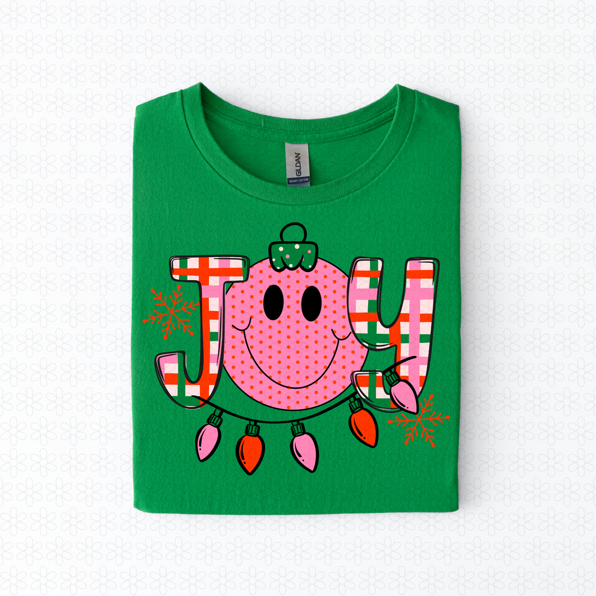 Joy smiley ornament Completed Tee