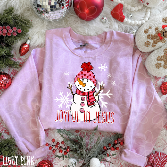 Joyful In Jesus Snowman Completed Tee