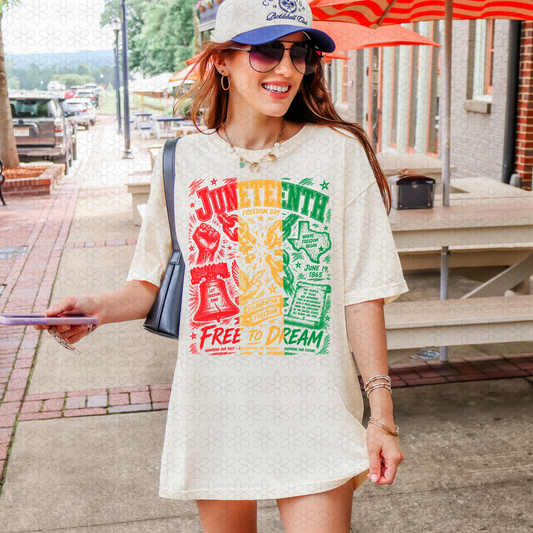 Juneteenth Free To Dream Completed Tee