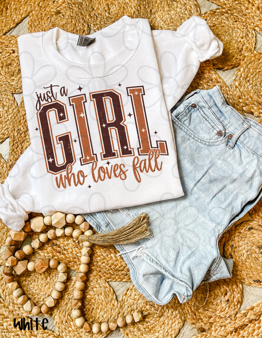 Just A Girl Who Loves Fall Kids Completed Tee