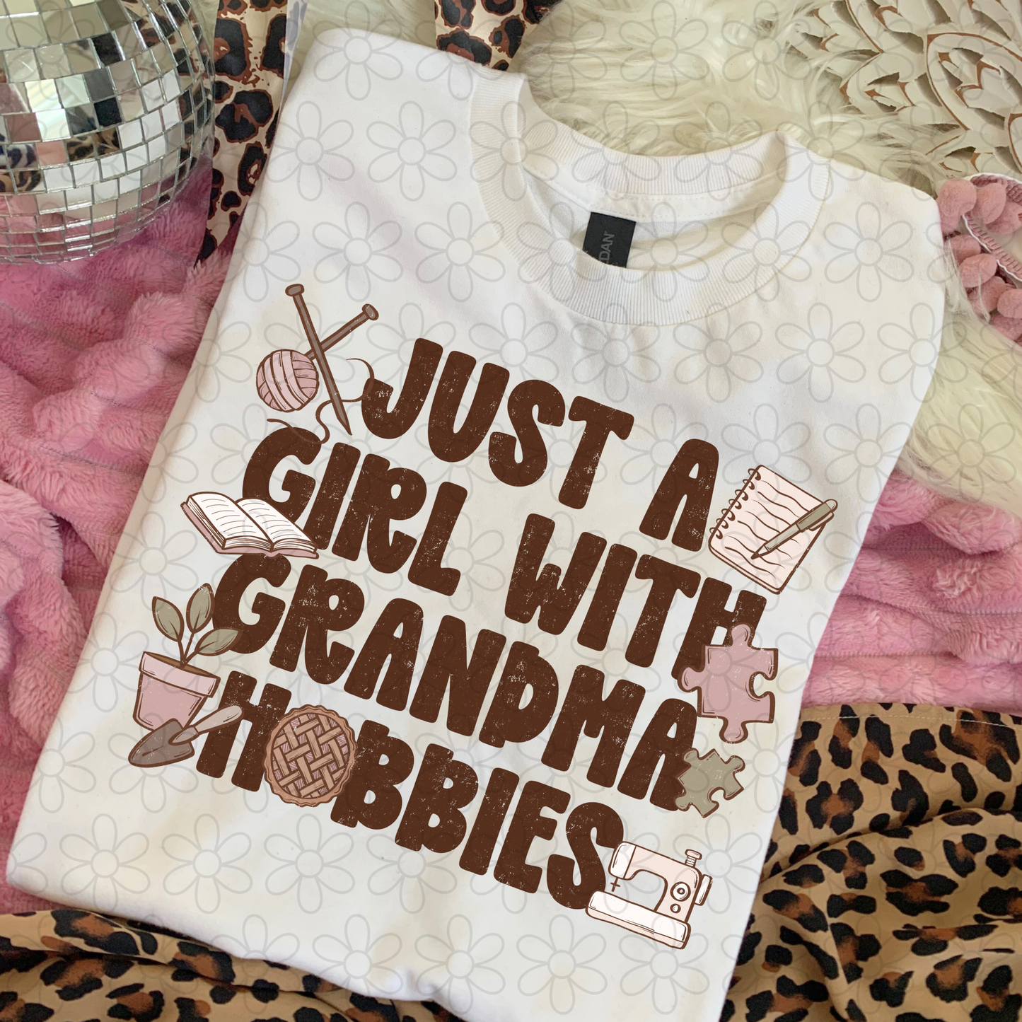 Just A Girl With Grandma Hobbies Completed Tee