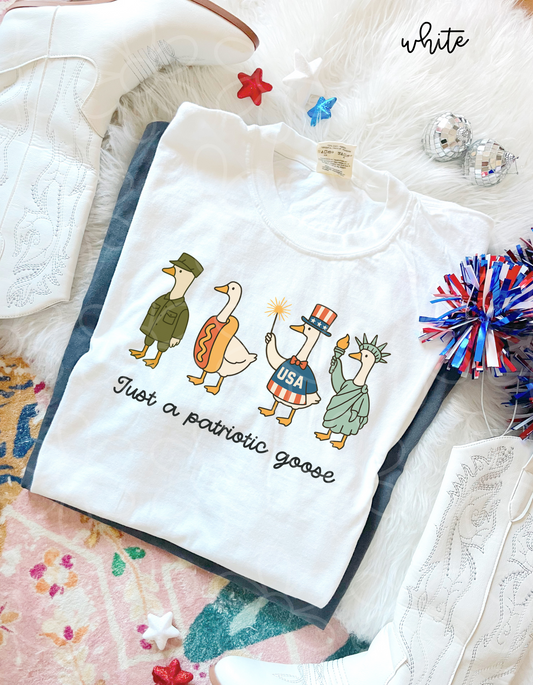 Just A Patriotic Goose Completed Tee